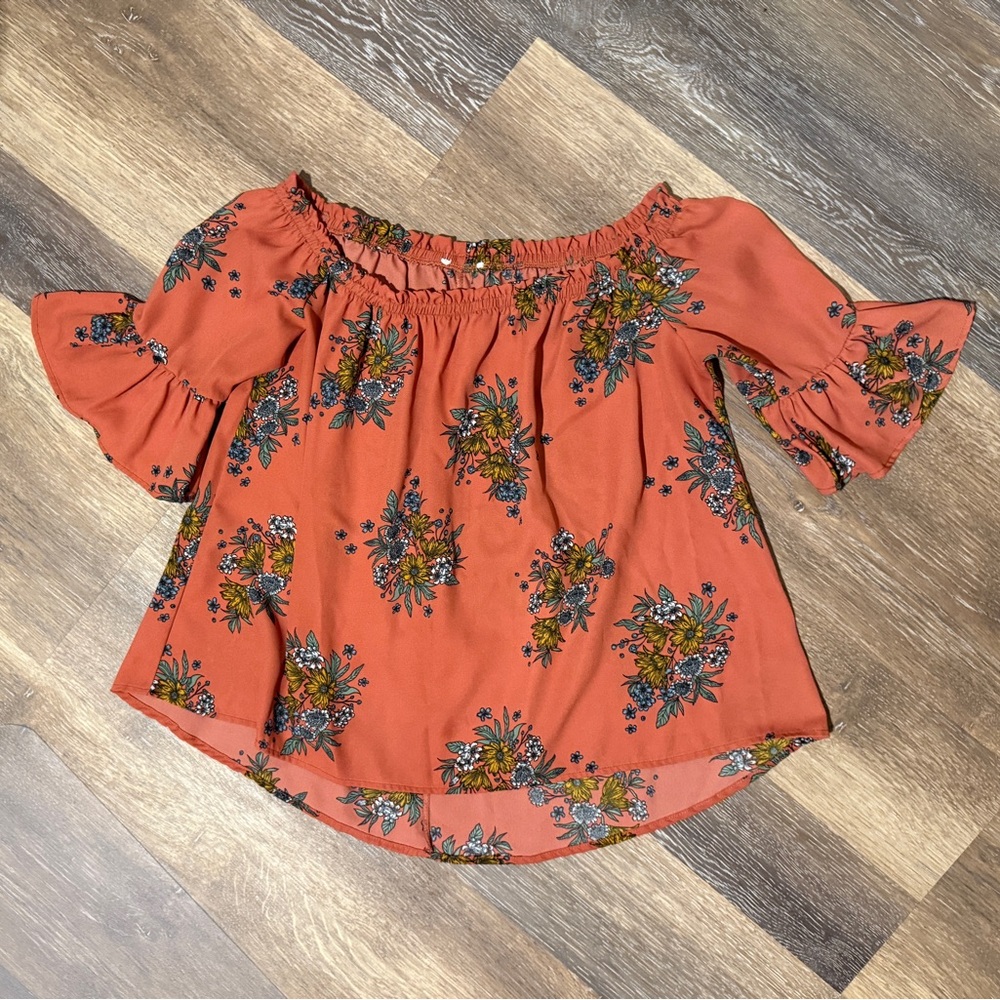 Peach Floral Top